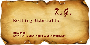 Kolling Gabriella névjegykártya